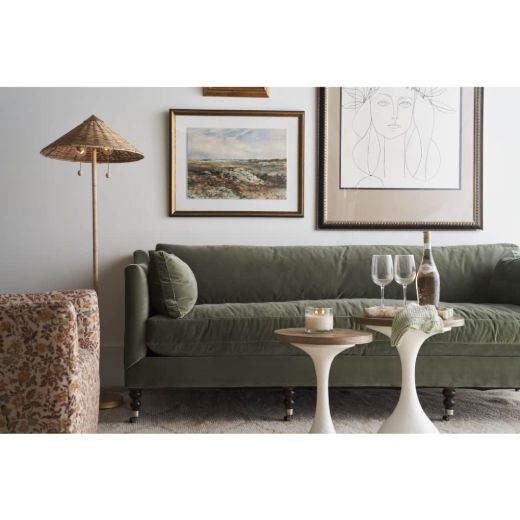 Picture of 90” Quick Ship Madeline Sofa - Antiqued Moss Velvet